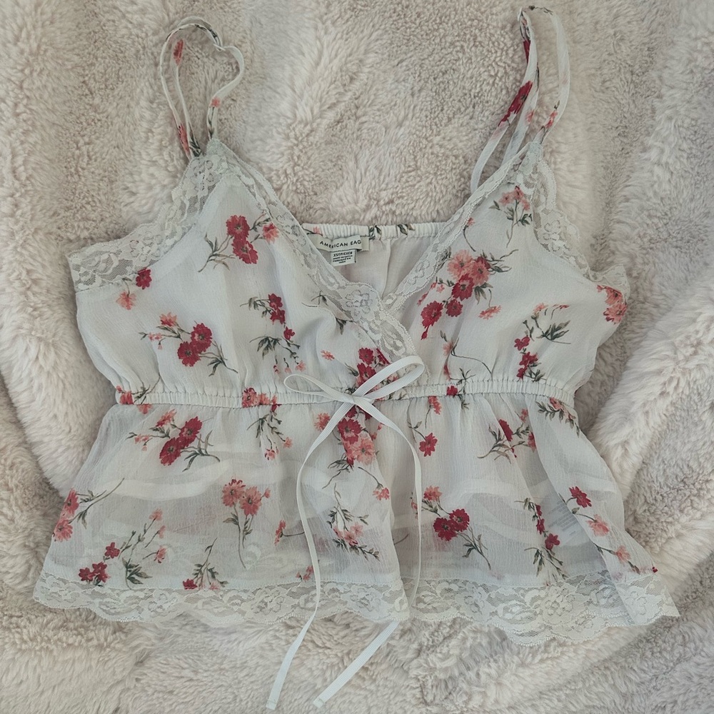 American Eagle Floral Lace Cami